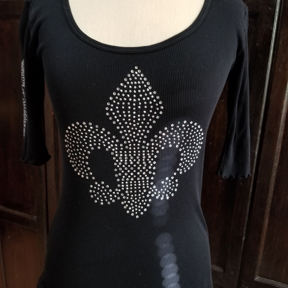 Freedom black ribbed t shirt